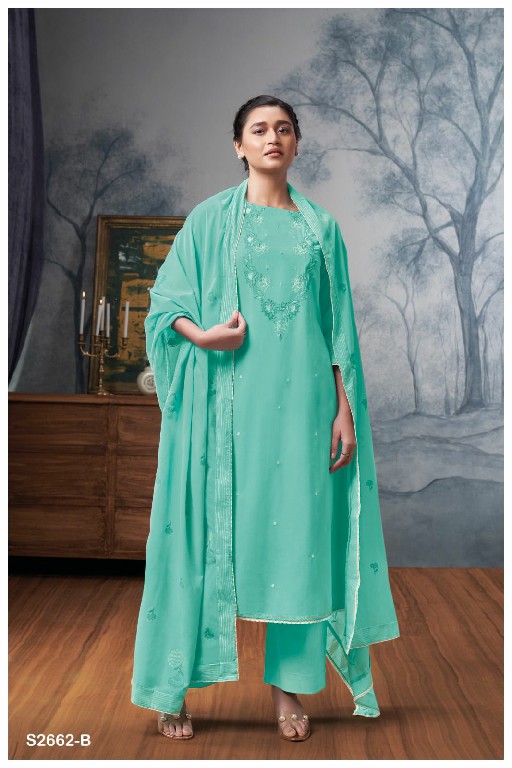Ganga Dityaa S2662 Wholesale Premium Voil With Hand Work Salwar Suits