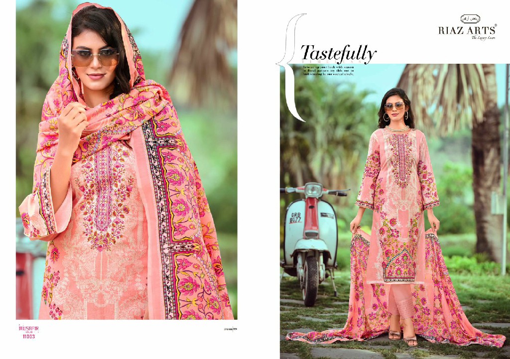 RIAZ ARTS MUSAFIR VOL 9 STYLISH OUTFIT LAWN DIGITAL PRINT MODERM PAKISTANI SALWAR KAMEEZ