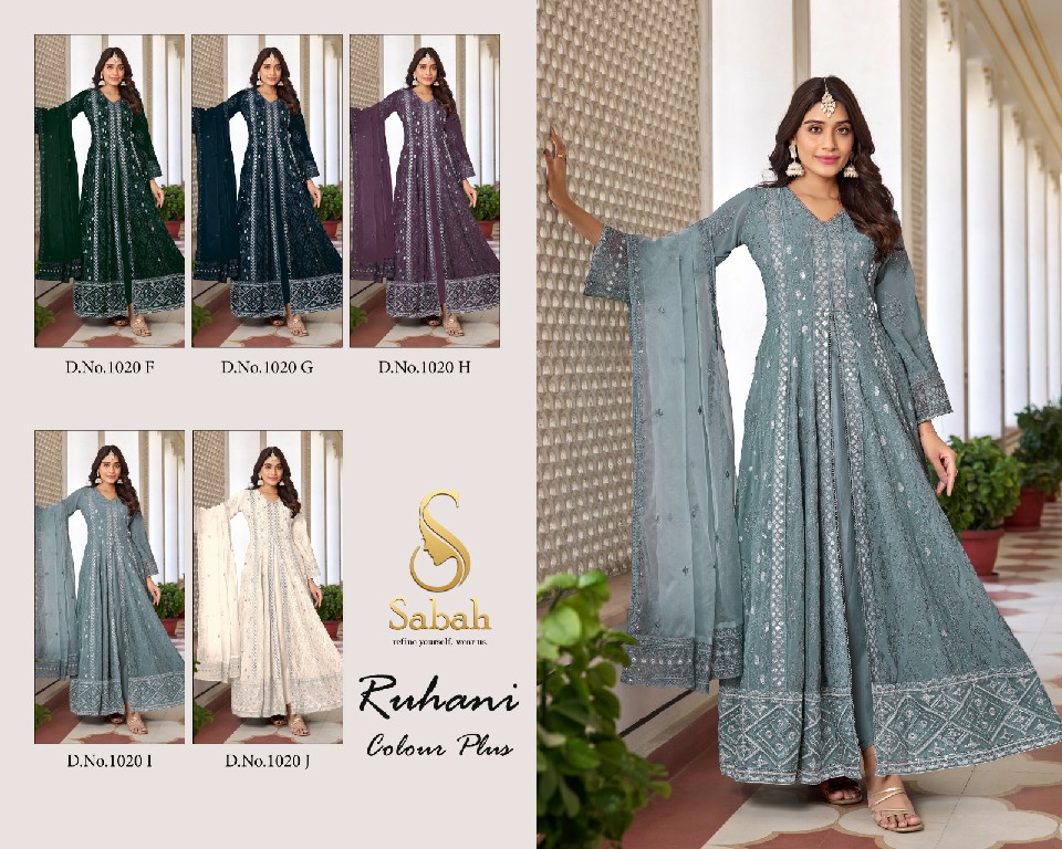 Sabah Ruhani 1020 Colour Plus Wholesale Designer Designer Salwar Suits