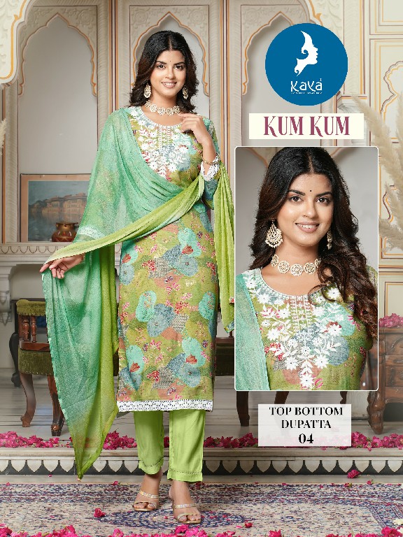 Kaya Kum Kum Wholesale 3 Piece Work Concept With Straight Cut