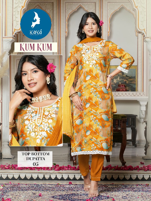 Kaya Kum Kum Wholesale 3 Piece Work Concept With Straight Cut