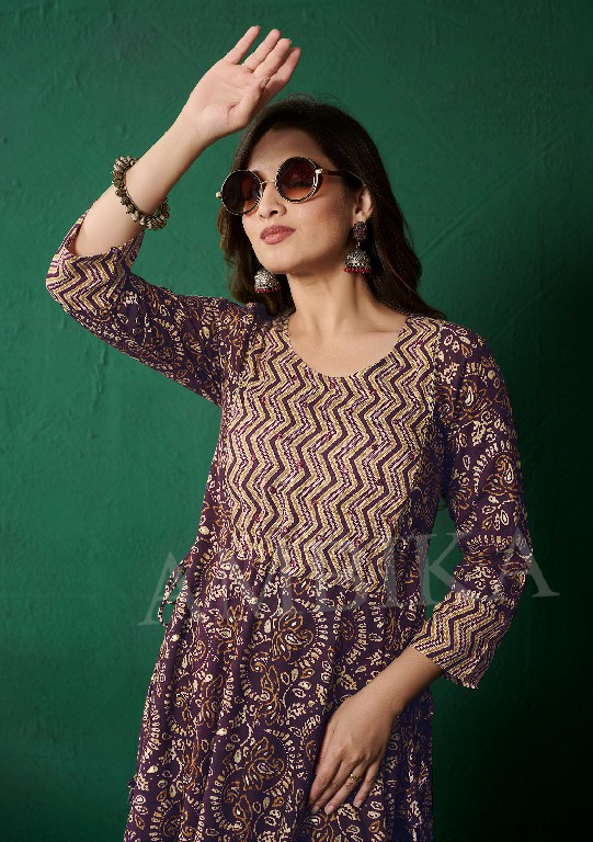 Ambika Kaavaalaa Vol-9 Wholesale Mirror Work On Neck With Ghera Style Kurtis Combo