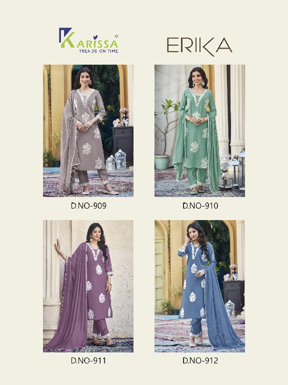 Karissa Erika Wholesale Heavy Pure Soft Muslin Kurti With Pant And Dupatta