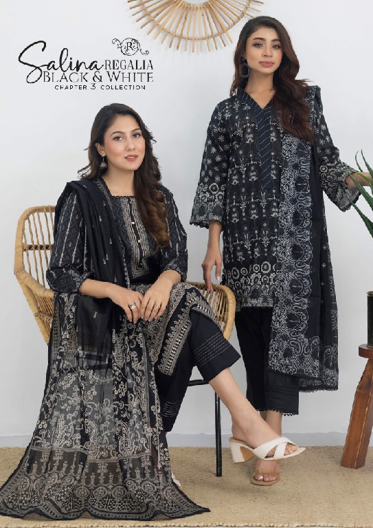 Regalia Salina Black And White Chapter Vol-3 Collection Pakistani Suits