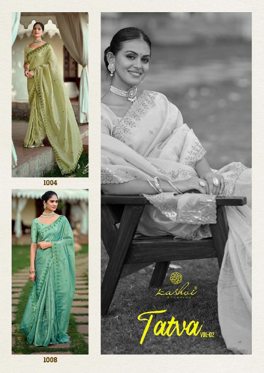 Kashvi Tatva Vol-2 Wholesale Gold Crush Fabrics Party Wear Indian Sarees
