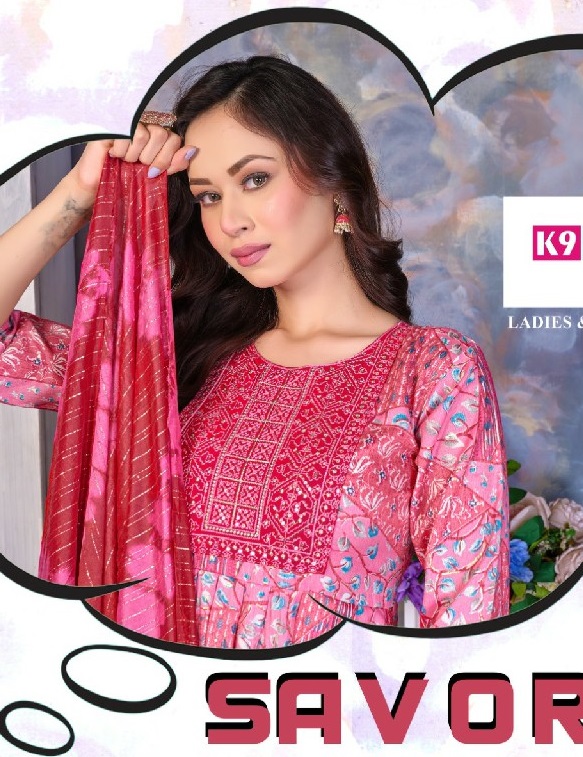 K9plus Savory Vol-12 Wholesale Alia Cut Kurtis With Pant And Dupatta