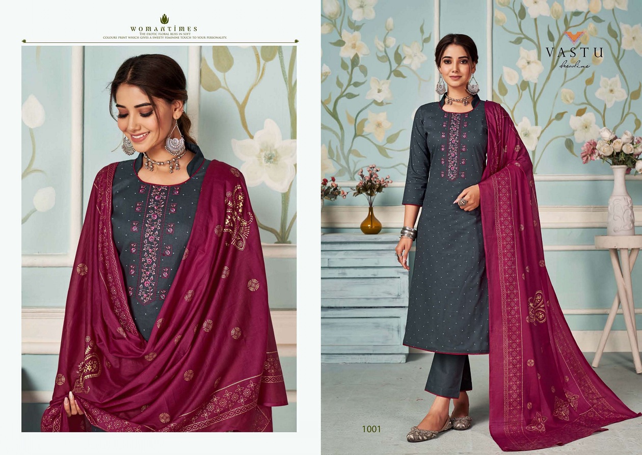 Vastu Elira Vol-1 Wholesale Readymade Kurti With Lining Pant And Dupatta