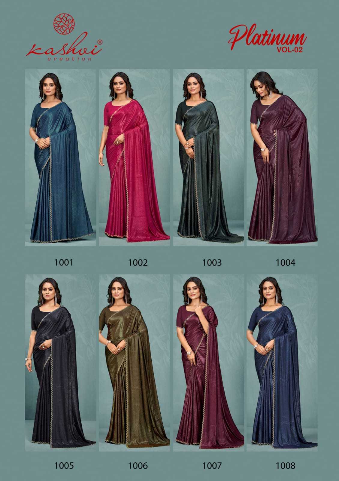 PLATINUM VOL 2 BY KASHVI CREATION SOFT SILK WITH SWAROVSKI WORK SAREE WITH BLOUSE