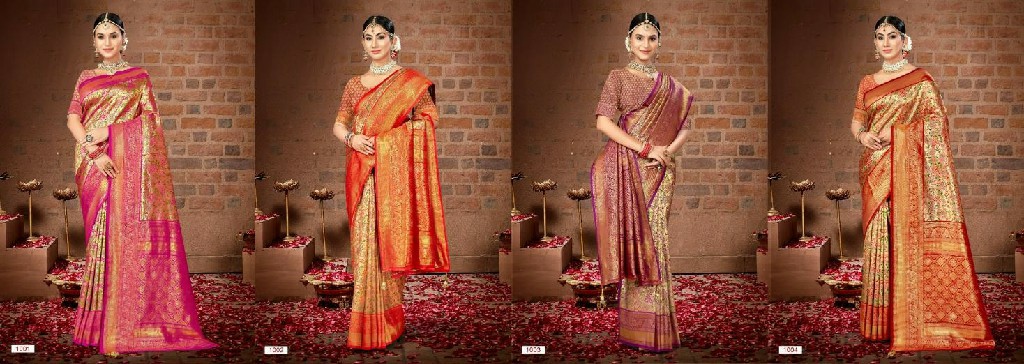 BUNAWAT SHEELA VOL 32 BANARASI SILK ZARI WEAVING SILK SARIS WHOLESALER