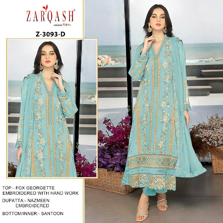 Zarqash Z-3093 Wholesale Indian Pakistani Concept Salwar Suits