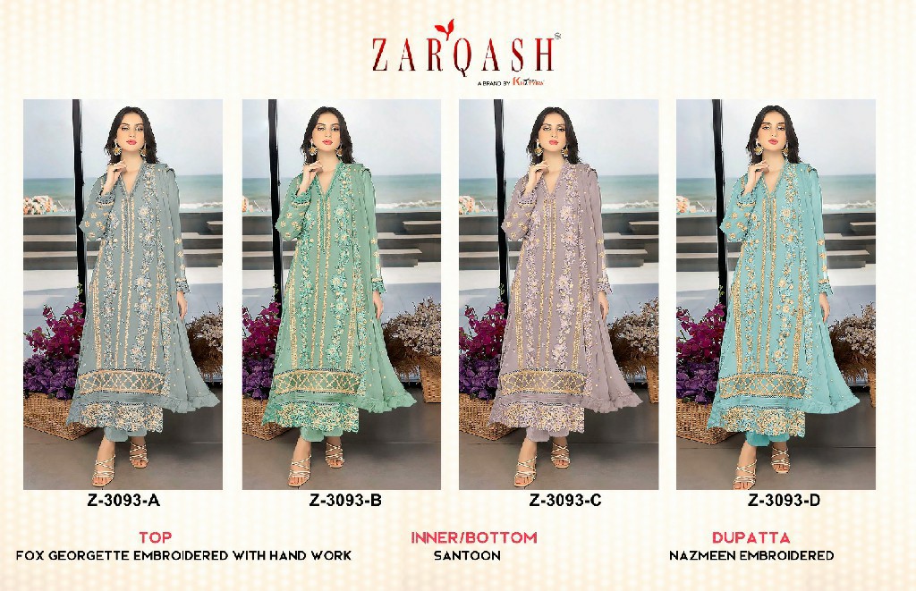 Zarqash Z-3093 Wholesale Indian Pakistani Concept Salwar Suits