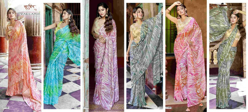 Vallabhi Varkala Wholesale Georgette Fabrics Indian Sarees