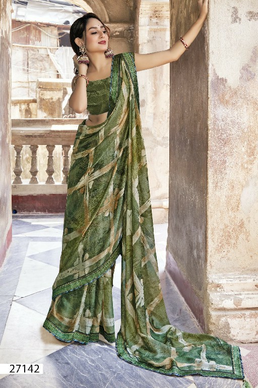 Vallabhi Tajmahal Wholesale Georgette Printed Indian Sarees