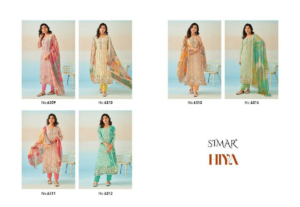 Glossy Simar Hiya Wholesale Pure Viscose Muslin Digital Work Salwar Suits