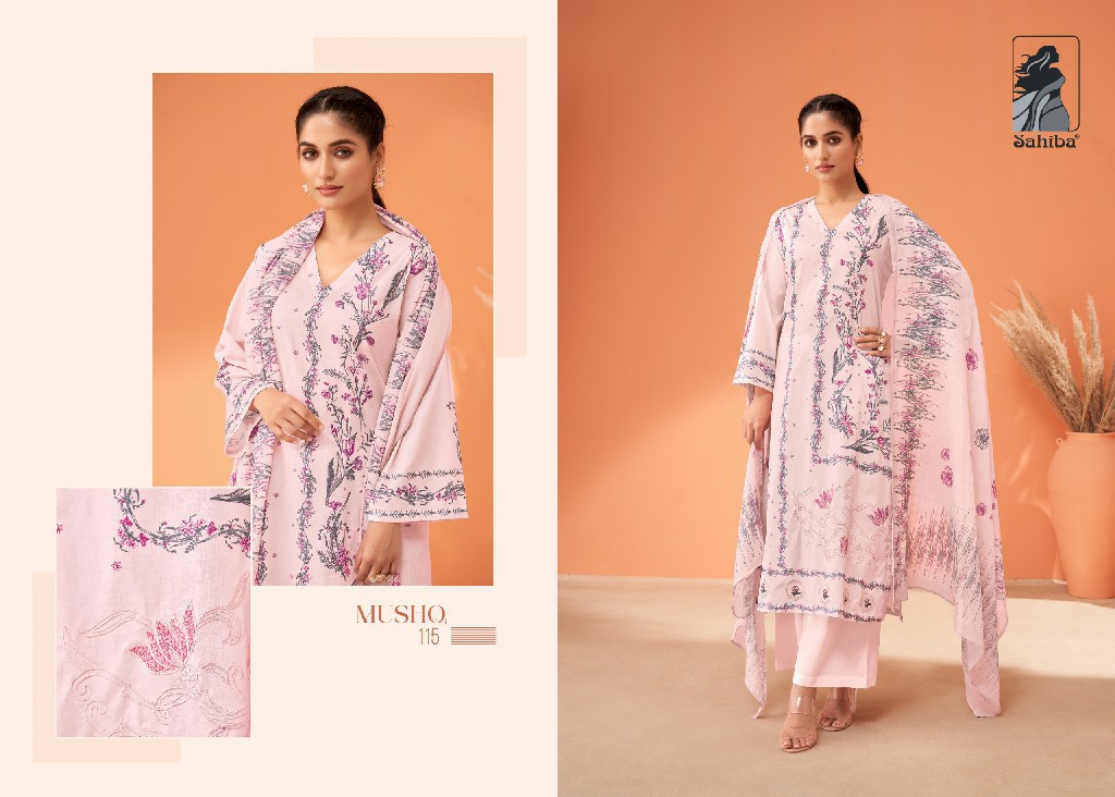 Sahiba Mushq Wholesale Pure Cotton With Embroidery Salwar Suits