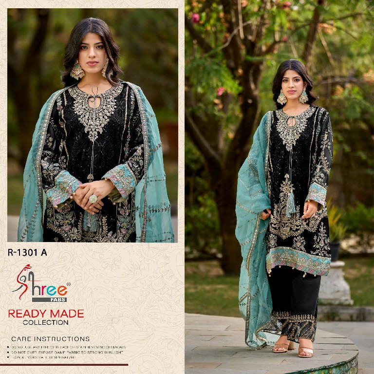 Shree Fabs R-1301 Wholesale Top Organza Embroidery Pakistani Suits