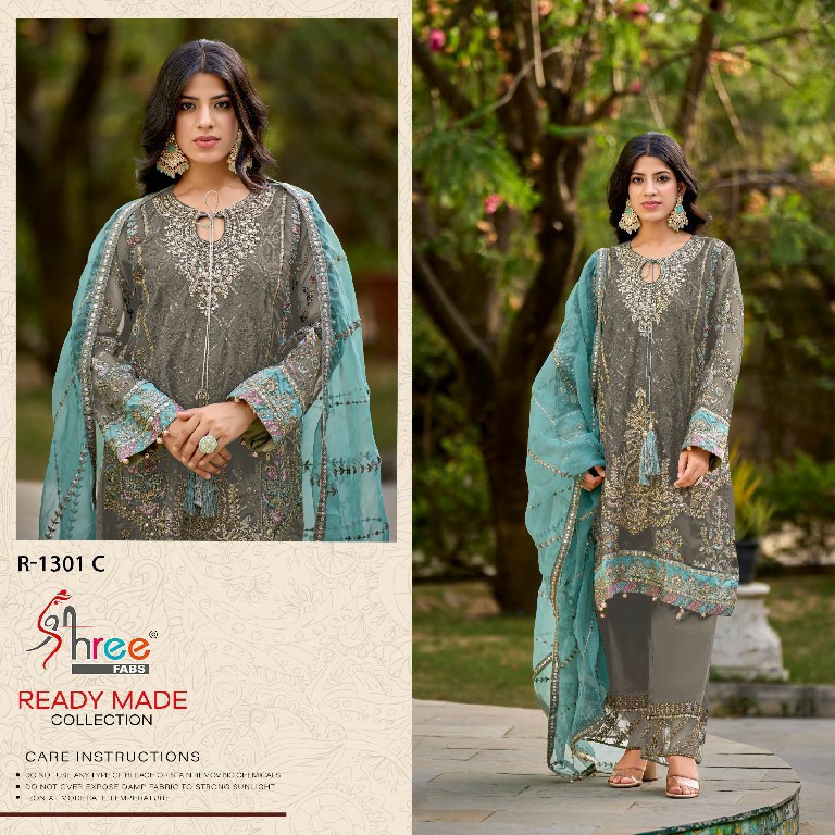 Shree Fabs R-1301 Wholesale Top Organza Embroidery Pakistani Suits