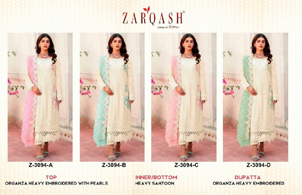 Zarqash Z-3094 Wholesale Indian Pakistani Salwar Suits