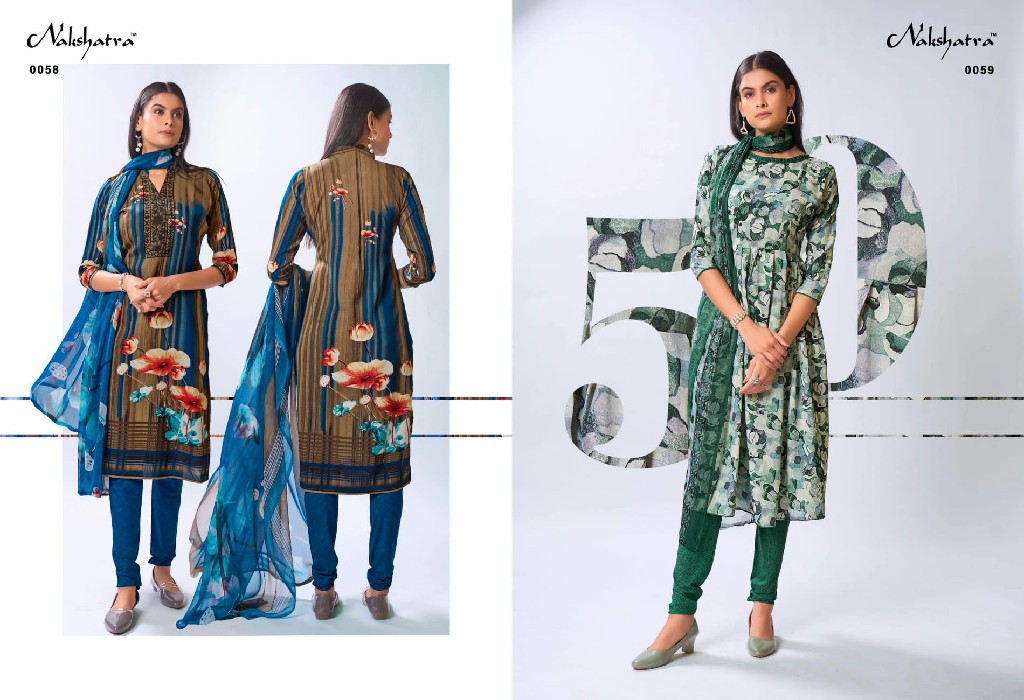 Anmol Tex Nakshatra Pro Vol-50 Wholesale Leon Crepe Printed Dress Material