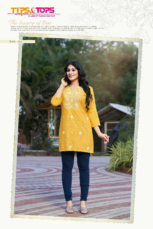 Tips And Tops Colors Vol-4 Wholesale Reyon Slub Short Kurtis