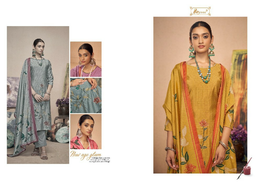 Kesar Shanaya Vol-2 Nx Wholesale Pure Muslin With Fancy Embroidery Dress Material