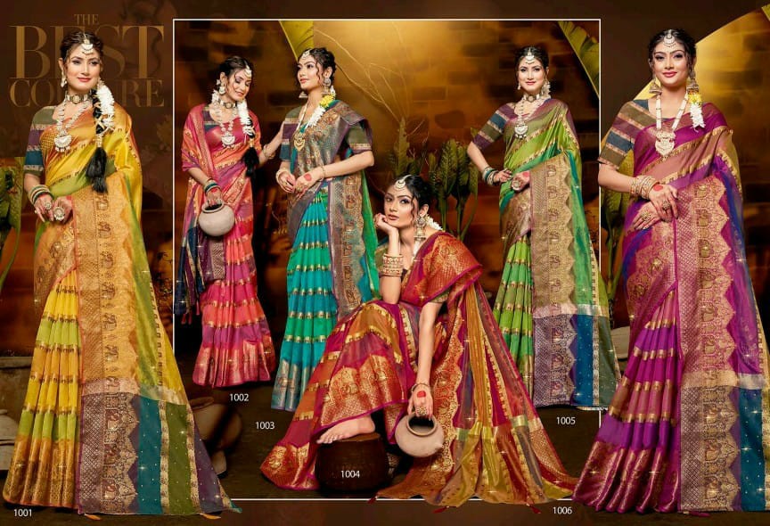 Saroj Kritika Saroski Vol-3 Wholesale Soft Organza With Saroski Work Sarees