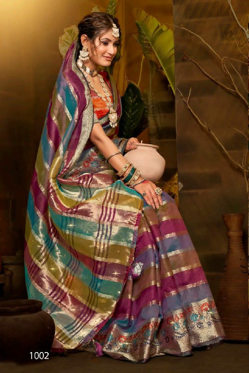 Saroj Kritika Saroski Vol-9 Wholesale Soft Organza With Saroski Work Sarees