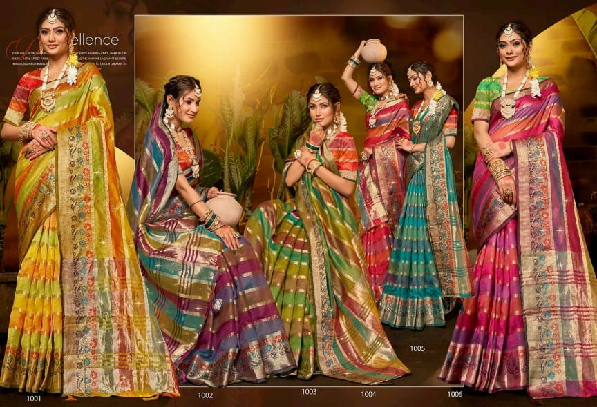 Saroj Kritika Saroski Vol-9 Wholesale Soft Organza With Saroski Work Sarees