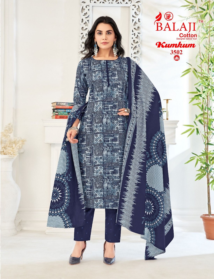 Balaji Kumkum Vol-35 Wholesale Pure Cotton Printed Dress Material