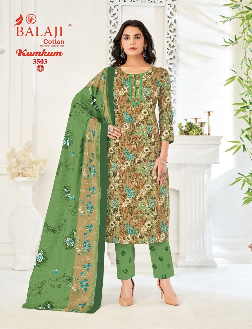 Balaji Kumkum Vol-35 Wholesale Pure Cotton Printed Dress Material