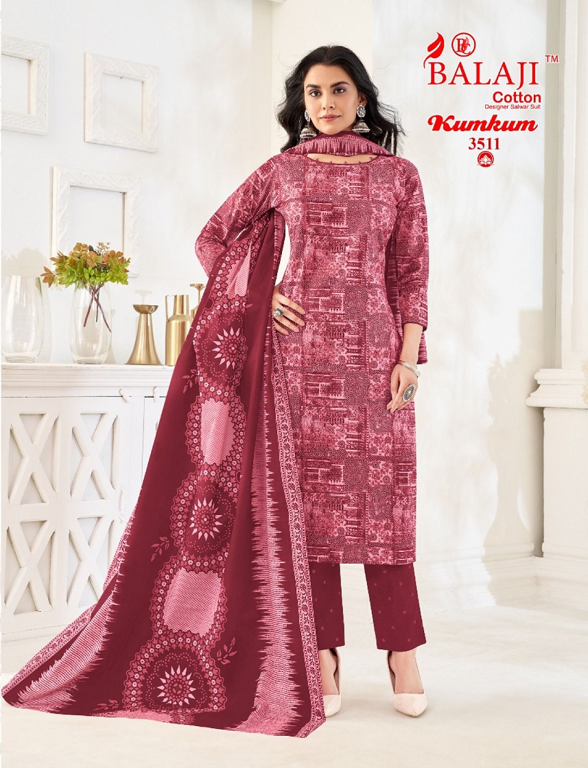 Balaji Kumkum Vol-35 Wholesale Pure Cotton Printed Dress Material