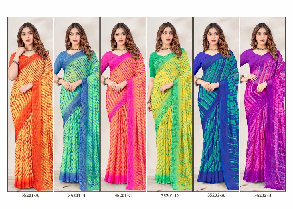 Ruchi Star Chiffon Lehriya Special Wholesale Chiffon Fabrics Sarees