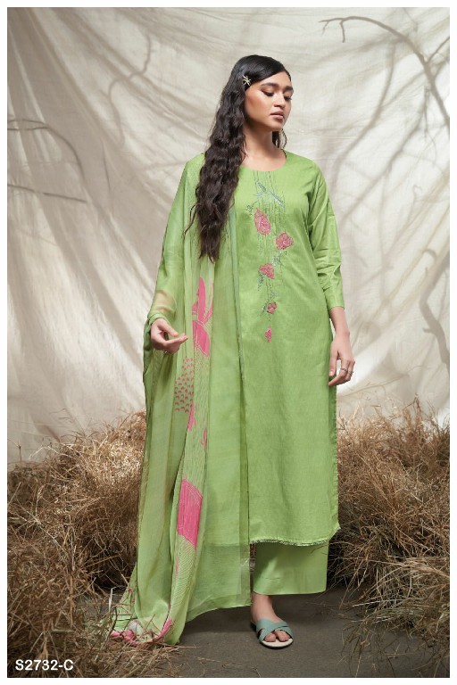 Ganga Jiyanshi S2732 Wholesale Premium Cotton With Work Salwar Suits