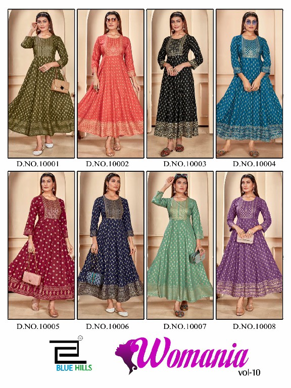 Blue Hills Womania Vol-10 Wholesale Flair Anarkali Kurtis