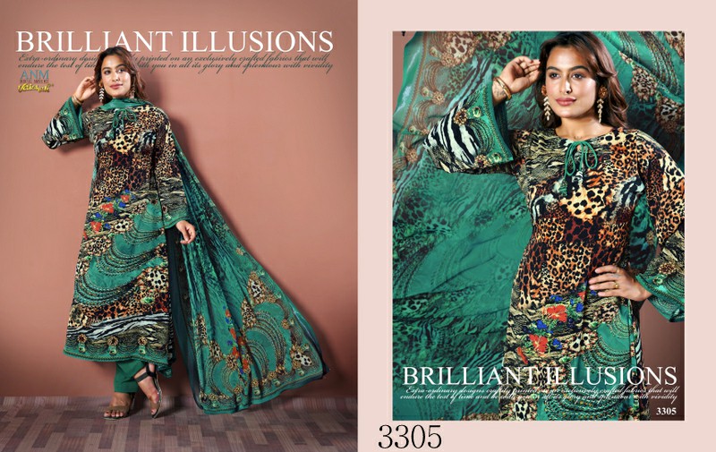 Vaishali Digital Printed Series 3300 Wholesale Pure Crepe Fabrics Dress Material