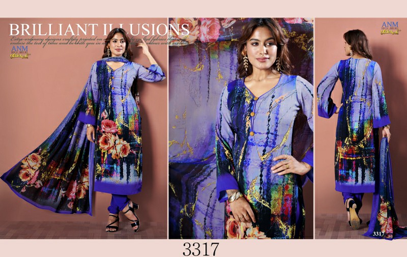 Vaishali Digital Printed Series 3300 Wholesale Pure Crepe Fabrics Dress Material