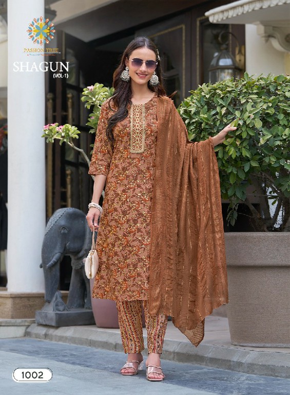 Passion Tree Shagun Vol-1 Wholesale Straight Kurti With Pant And Dupatta