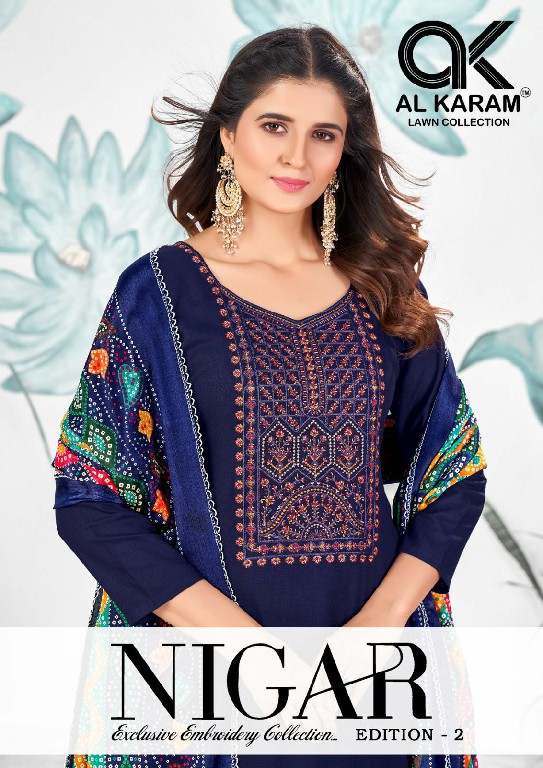 Al Karam Nigar Vol-2 Wholesale Embroidery Cotton Dress Material