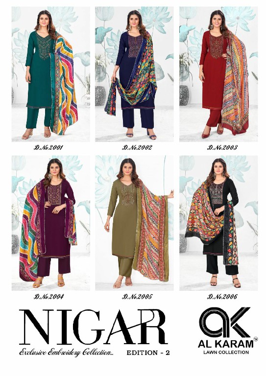 Al Karam Nigar Vol-2 Wholesale Embroidery Cotton Dress Material