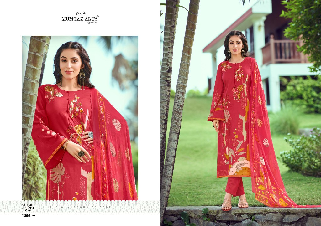 Mumtaz Arts Shades Of Love Wholesale Pure Cotton With Embroidery Dress Material