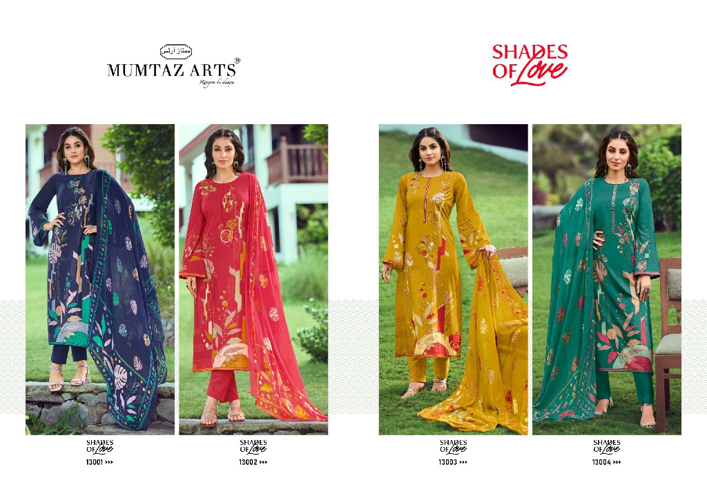 Mumtaz Arts Shades Of Love Wholesale Pure Cotton With Embroidery Dress Material