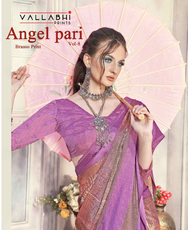 ANGEL PARI VOL 8 BY VALLABHI PRINTS STYLISH OUTFIT BRASSO SAREE WITH BLOUSE