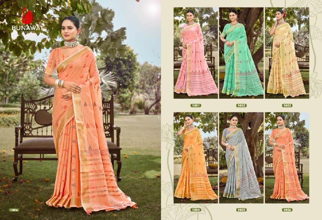 BUNAWAT SURMAAI COTTON WEDDING FESTIVAL SESSION SARIS WHOLESALER