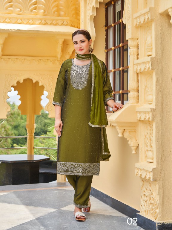 Aanchi Maitri Wholesale Rangila Silk Kurti With Pant And Dupatta