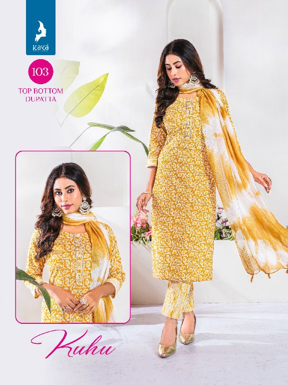 Kaya Kuhu Wholesale 3 Piece Concept Straight Kurtis With Pant And Dupatta