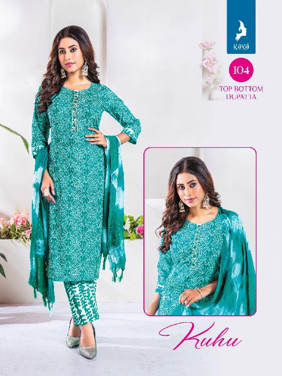 Kaya Kuhu Wholesale 3 Piece Concept Straight Kurtis With Pant And Dupatta