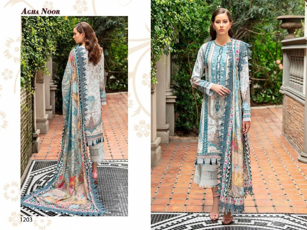 Agha Noor Vol-12 Wholesale Luxury Lawn Dress Material