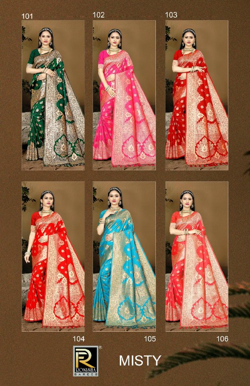 RONISHA MISTY BY RANJNA SAREE BANARASI SILK PREMIUM FABRICS SUPER HIT COLLECTION SAREES