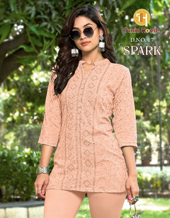 TUNIC HOUSE SPARK CHIKANKARI SHORT TOP COMBO SET