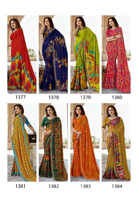 Vallabhi Kadisha Wholesale Georgette Fabrics Ethnic Sarees